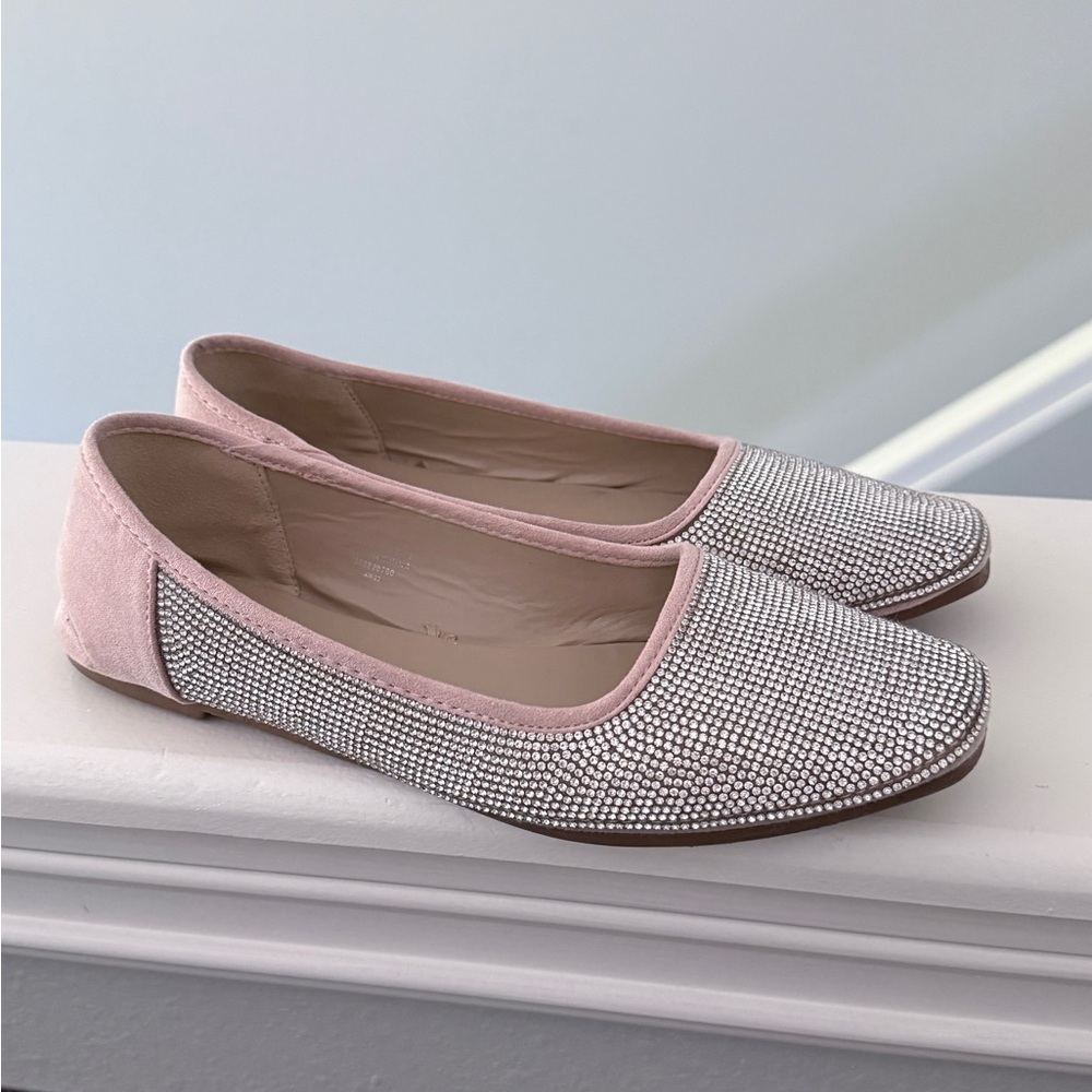 Primark Square toe Elegant Pink and rhinestone Women's Flats